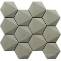 Glossy Pure Cement White Marble 3D Hexagon Tile 2′′ Hexagon Marble Mosaic